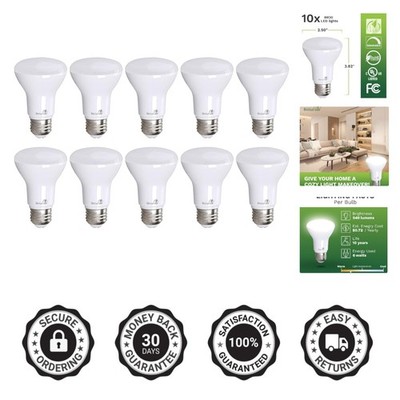 Energy-Saving 3000K Soft White Dimmable LED Bulbs - 10 Pack for Home & Garden