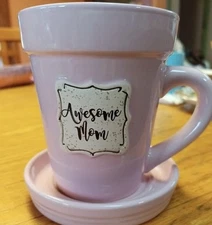 Oak Patch Gifts Awesome Mom Pink Coffee Cup Or Planter perfect Mother’s Day gift