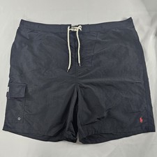 Polo Ralph Lauren Swim Shorts Trunks Mens Size 3XB Black Pony Cargo Pocket READ  