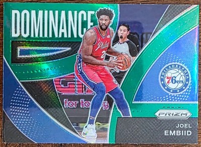 2021-22 PANINI PRIZM JOEL EMBIID DOMINANCE GREEN PARALLEL CARD #24