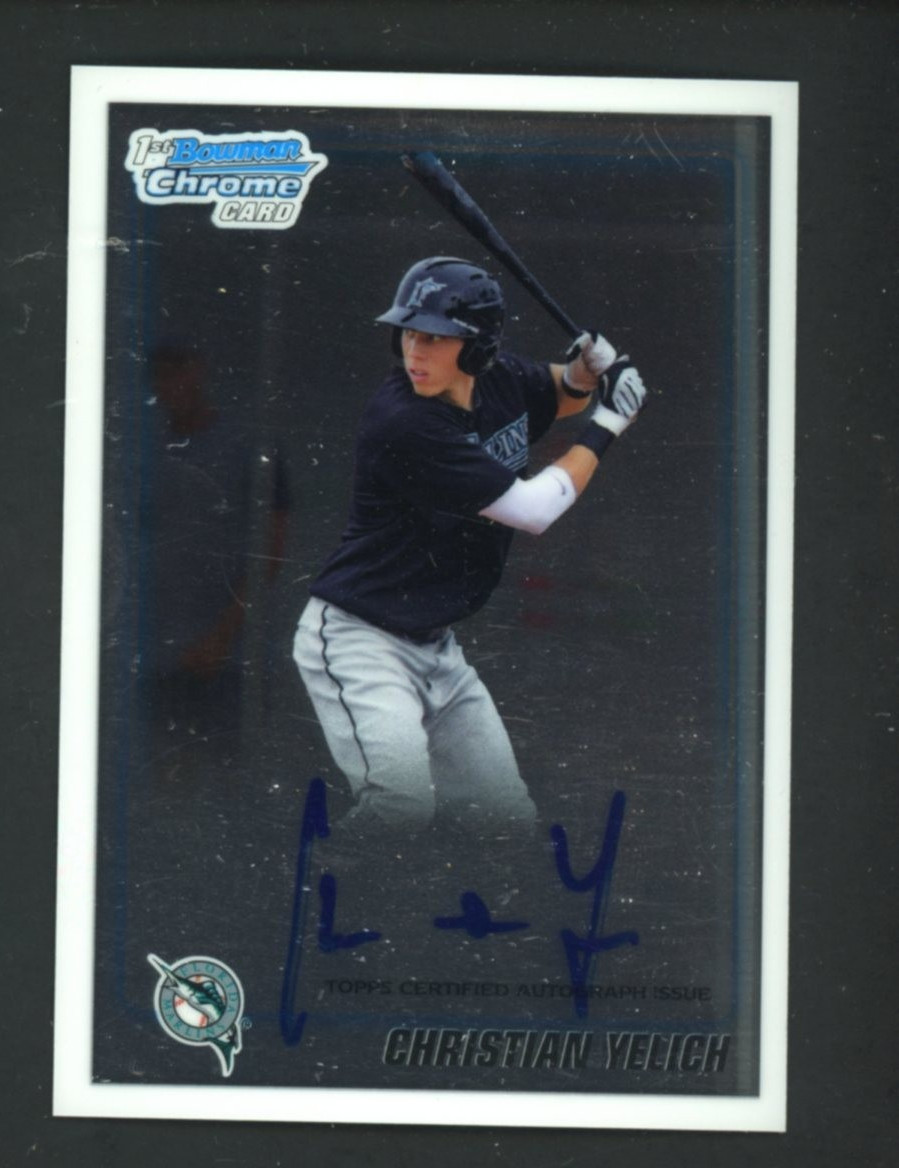 2010 Bowman Chrome Christian Yelich Marlins RC Rookie ON CARD AUTO