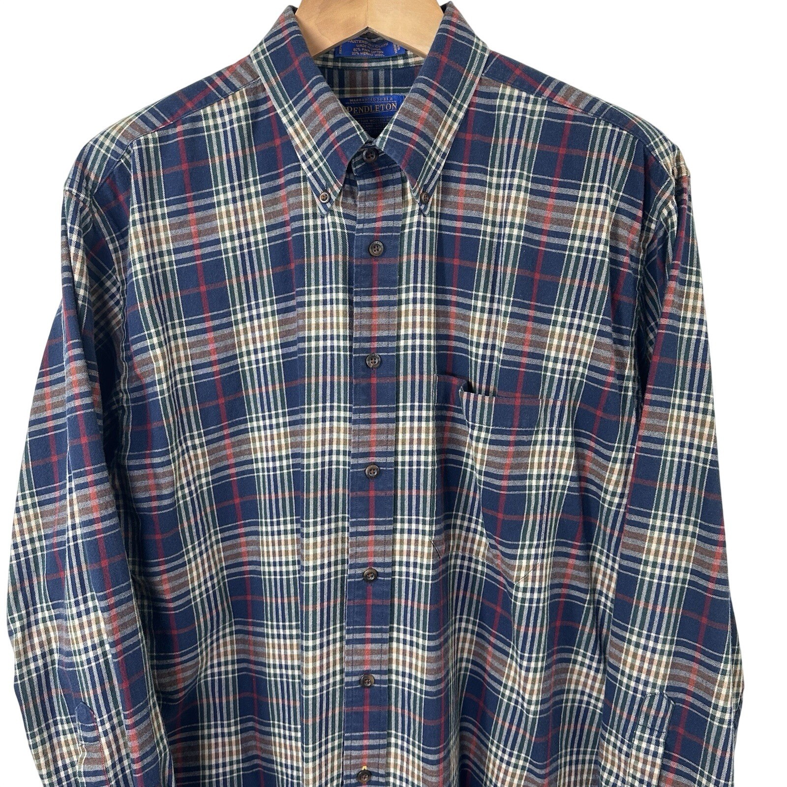 Pendleton Button Down Canterbury Cloth Blue Plaid… - image 2