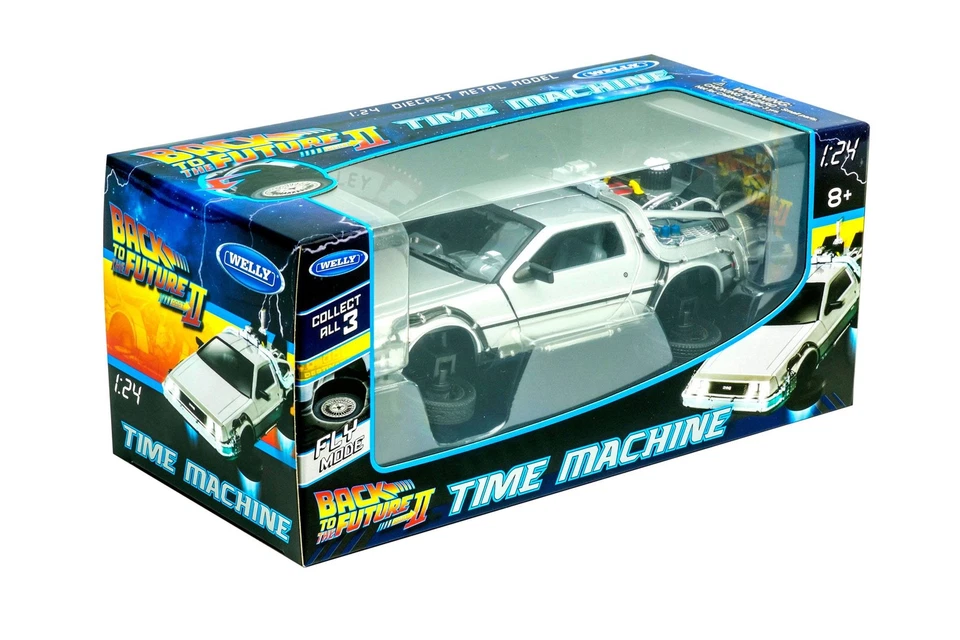 Back To The Future II - DeLorean Time Machine Fly Wheel 1/24 Welly - Immagine 2 di 2