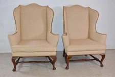 Pair Kittinger Colonial Williamsburg Wingback Chairs