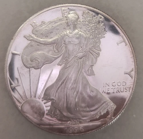 1996 Silver American Eagle Proof Strike. 1 Oz  Silver. NO RESERVE!