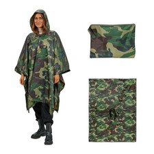 Chubasquero multifuncional camuflaje Poncho lluvia capucha impermeable militar