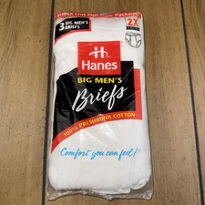 Vintage 1996 Hanes Men  s Briefs Underwear Size 2X 48-50 Pack of 3 New Old Stock
