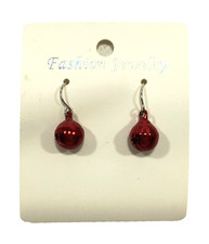 NEW Fashion Jewlery Women's Dangle/Drop Earrings Red Christmas Ornaments 3/4"