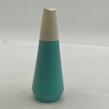 VTG MCM Large Salt or Pepper Shaker Teal Aqua Blue Lids Retro Style Genie Atomic
