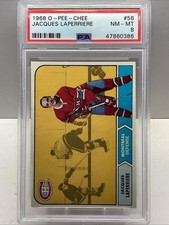 1968-69 O PEE CHEE JACQUES LAPERRIERE #58 RC PSA 8