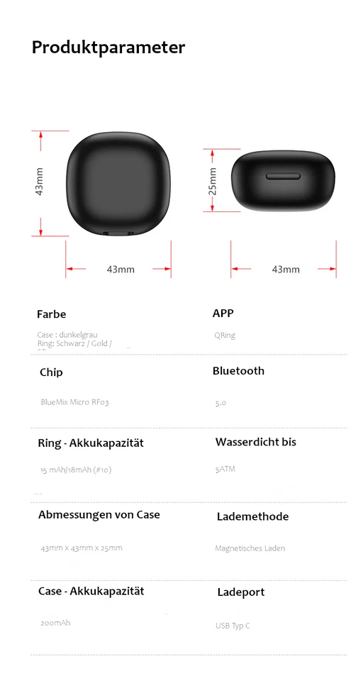 Halalo Smart Ring Aktivitäts- und Gesundheitstracker für iOS und Android - Bild 3 von 4