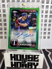 2024 TOPPS CHROME WYATT LANGFORD AUTO AUTOGRAPH GREEN ROOKIE RC /99 🔥 TEXAS