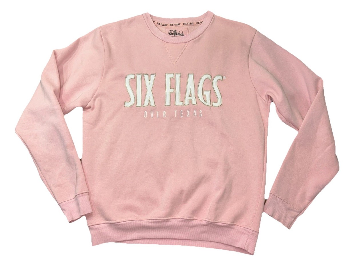 Six Flags Over Texas Pink Crew Neck Pullover Sweatshirt Women’s Small