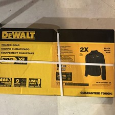 DEWALT Heated Gear Softshell Jacket Black 2X USB Port 3 Temperature Settings