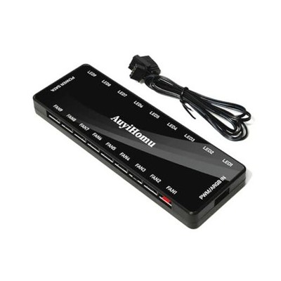 ARGB and PWM Fan Hub Controller, 9 Ports Case FansHub SATA Power Input,