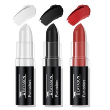 3 Colors White Black Red Face Body Paint Stick, Eye Black Lipstick
