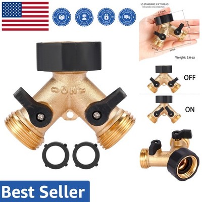 Compact Heavy Duty Brass Garden Hose Splitter with Easy Grip for Convenience