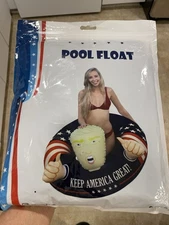 Trump 33” Swimming Inflatable Pool Tube/Raft Float Swim Ring Maga Fun!