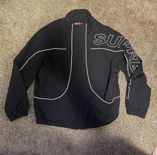 Supreme Mens Black Windbreaker Jacket Full Zi...