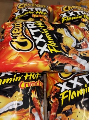 Lot X 4 Crunchy Xxtra Flamin Hot' Cheese Flavored Chips Puffed Snacks, 8.5 oz