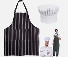 Apron and Chef Hat Set, Adjustable Chefs Outfit Adult, Kitchen... 