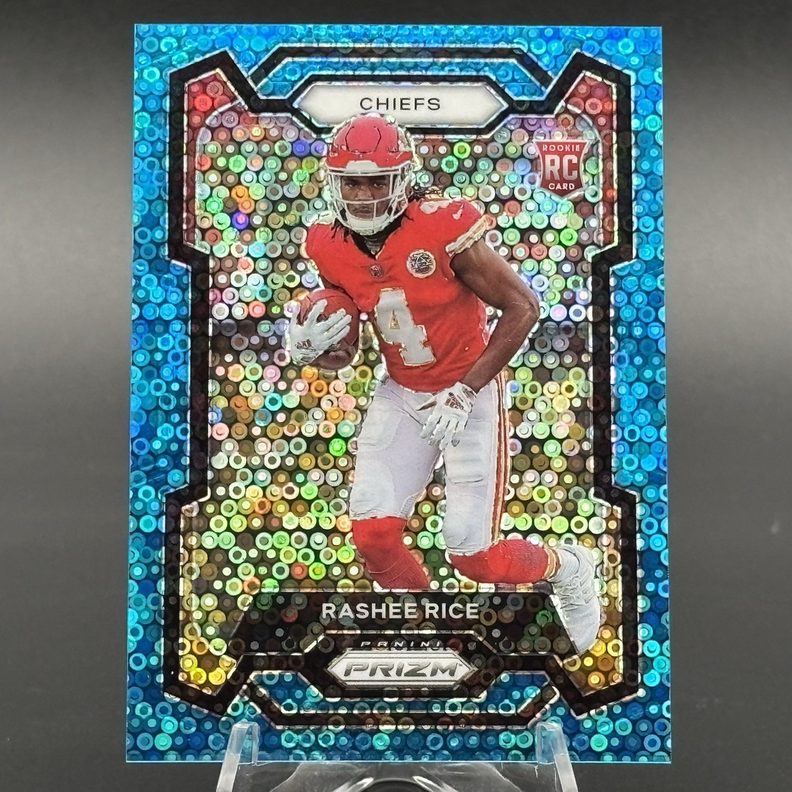 2023 Rashee Rice RC #350 Panini No Huddle Disco Blue Prizm SP Rookie #’d /95