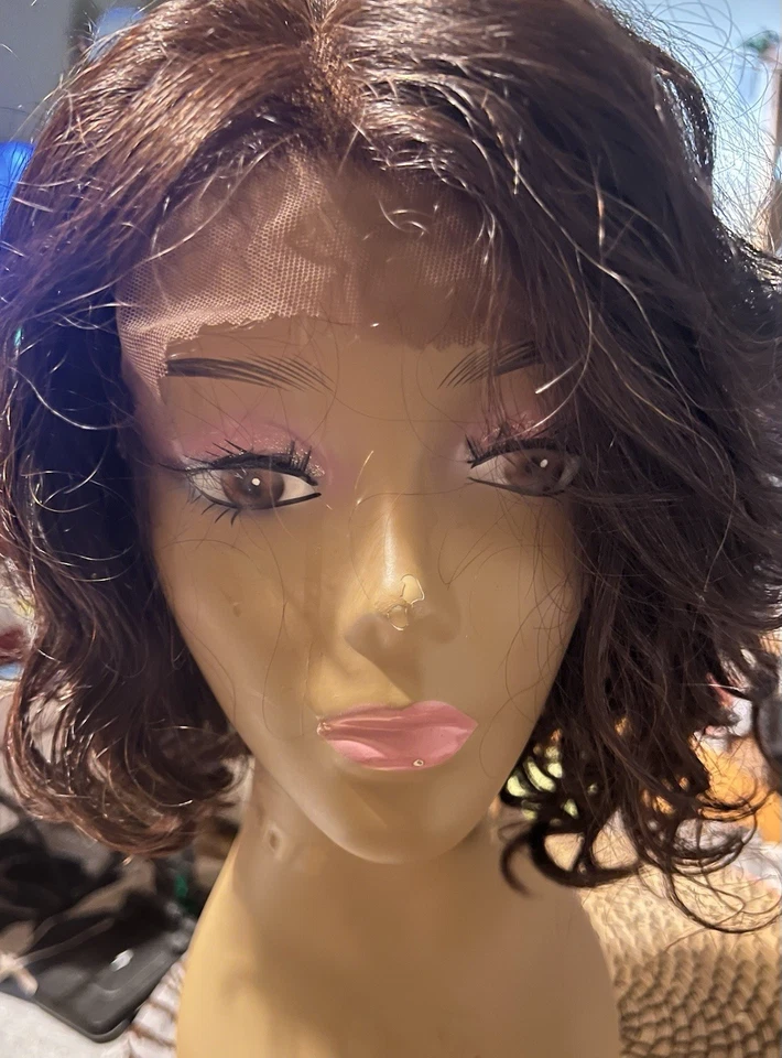 NUEVO ARI ~ Peluca Completa Corta Bob Color: Natural Hermoso Peso Ligero 100% Cabello Humano Foto 2 de 4