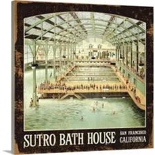 "Sutro Bath House San Francisco Vintage Advertising Poster" By Artehouse Canvas