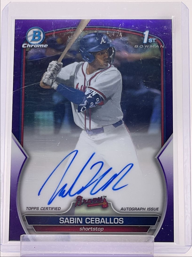 SABIN CEBALLOS 2023 BOWMAN CHROME DRAFT 1ST PURPLE REFRACTOR AUTO /250 Q4152