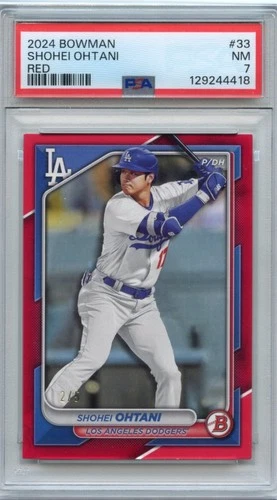 2024 Bowman #33 Shohei Ohtani Red /5 PSA 7 NM Dodgers