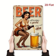 Vintage Iron Beer Rustic with Retro Tin Metal Signs Home D cor 8x12