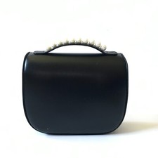 Nwot Simone Rocha Box Bag Tote Purse Crossbody Womens Black Leather Pearl Handle