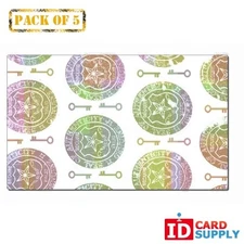 QTY: 5 | Shield and Key ID Card Hologram Overlay with Adhesive Back