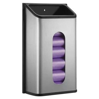 Stainless Steel Wall Mount Grocery Bag Dispenser Anti-Fingerprint Plastic Holder - Image 1 of 4