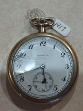 Hamilton antique pocket watch with second hand gold filled 17 jewel