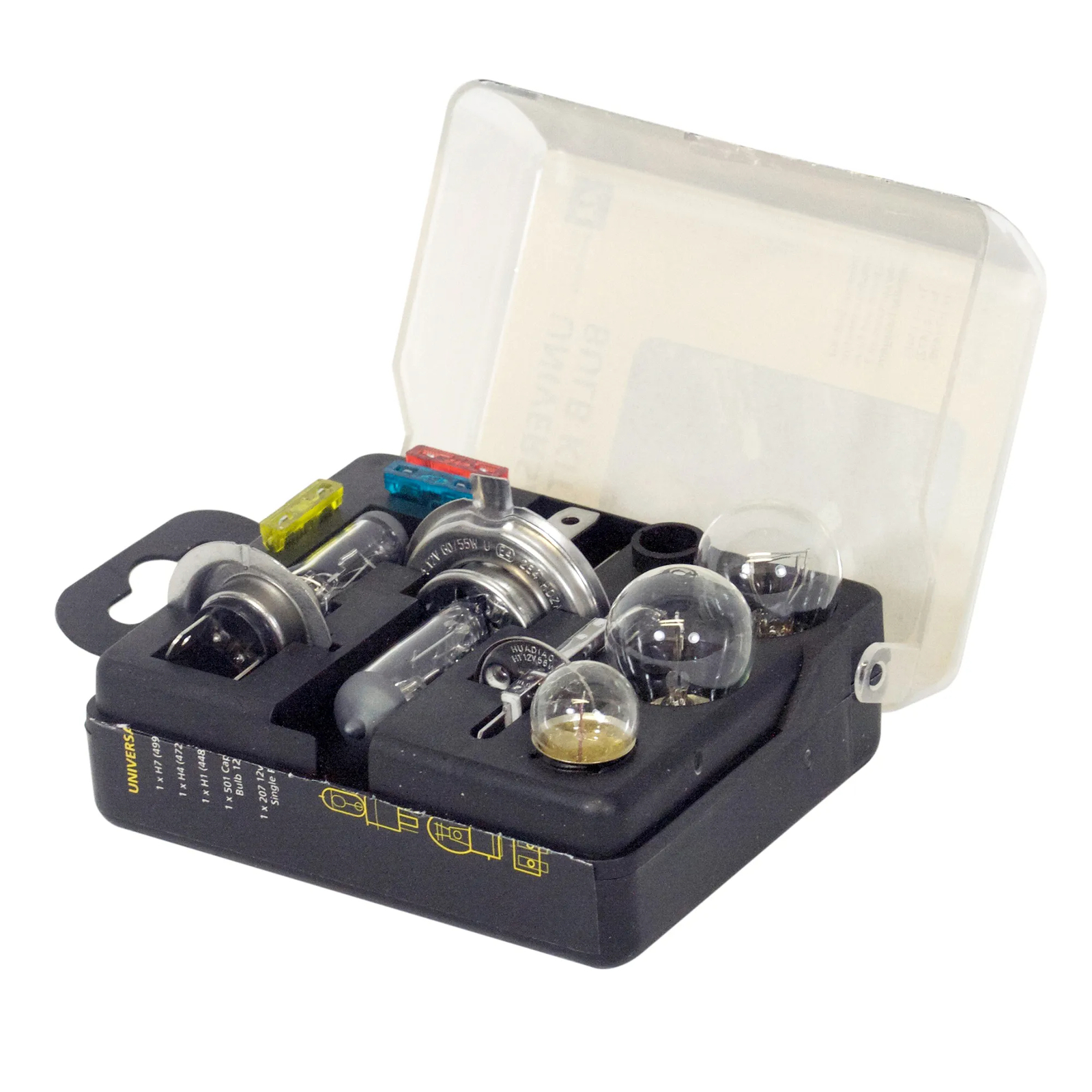 AA Universal 10 Piece Car Vehicle Emergency Bulb Spares H1 H4 H7 Fuses Kit