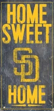 San Diego Padres Home Sweet Home Wood Sign 12" x 6" [NEW] MLB Man Cave Wall