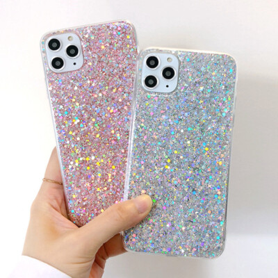 Bling Glitter Powder Sequins Soft Case Cover For iPhone 12 Mini 11 Pro XS Max 8