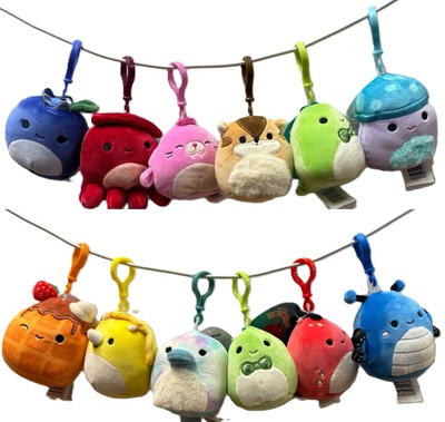 Squishmallows Clip On 3,5 Zoll Plüsch, 12 zur Auswahl, ideales Geschenk Strumpf Füller