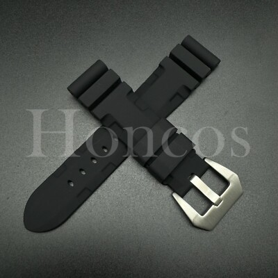 #ad 22 24 26 MM Submersible Silicone Rubber Watch Strap Band Fits for Invicta Black $18.99