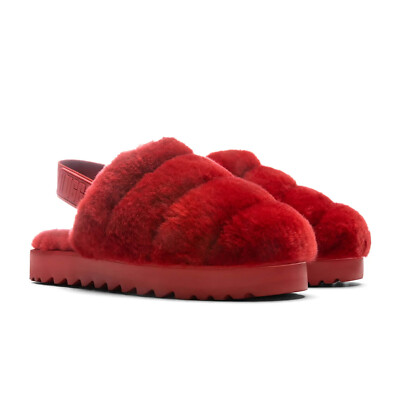 New Women's Shoes UGG Brand 1121751 Soft Super Fluff Slippers Logo