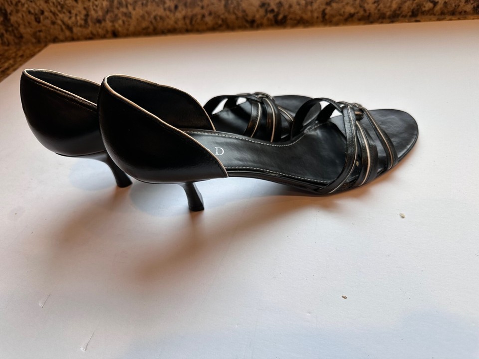 Michelle D Hi Heel Open Toe Leather Sandals Size 8.5 Made In Brazil eBay