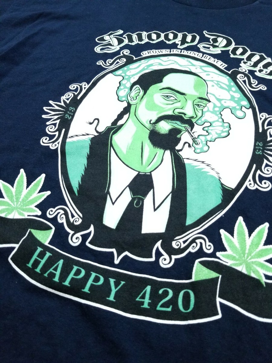 Snoop Dogg Happy 420 T Shirt Mens 2XL Smoke Weed Long Beach