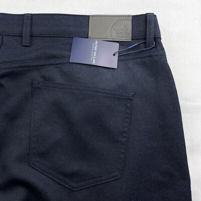 Peter Millar Excursionist Flex Wool Alpine 5 Pocket Pants Navy 40x34 $285