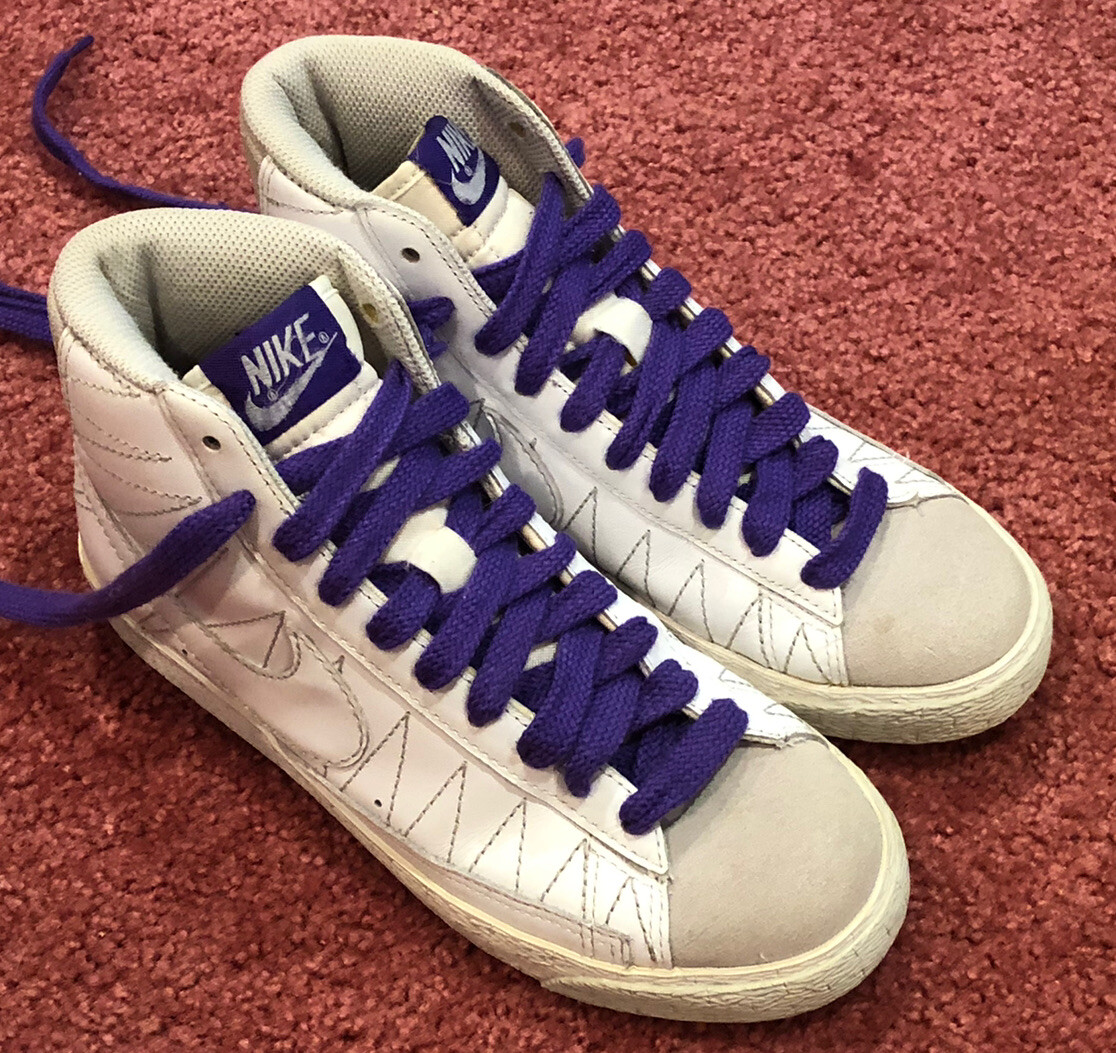 Nike Blazer White/Purple Women's Size 8/Men's Very Good Condition  318642-111