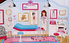 Sophia's Reversible Doll Play Screen 39"X 24" Fashion Show/ Medical Department