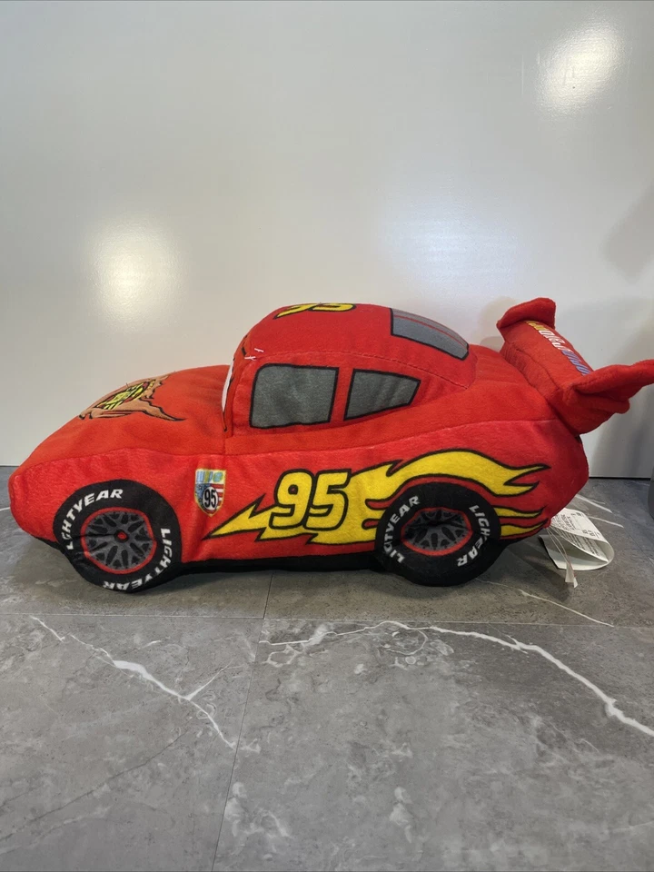 Almohada de felpa Lightning McQueen de Disney Pixar Cars taza de pistón de 18" usada de buena manera Foto 4 de 4