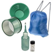  12" Green Gold Pans Panning Kit with Sniffer & Vial & More