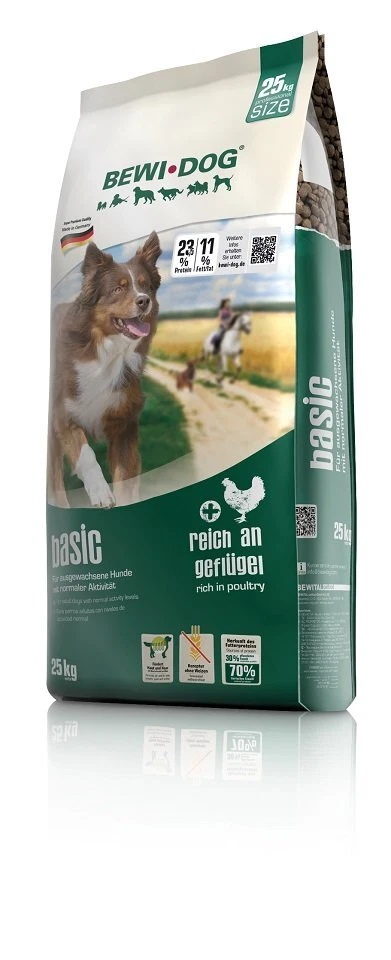 Bewi Dog 509335 Basic 25 kg Hunde Trockenfutter für Große, Mittlere und Kleine Rassen