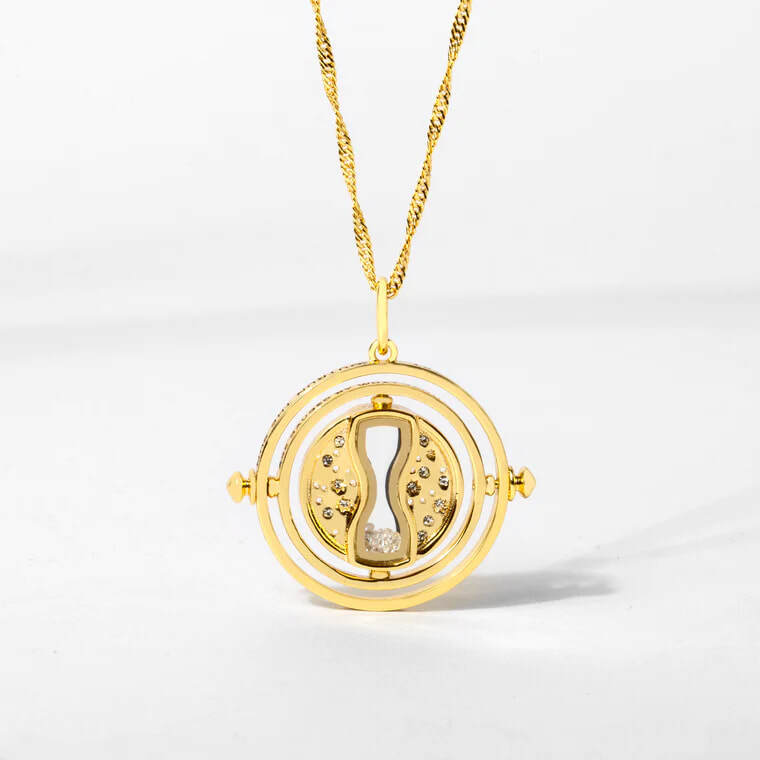 POWER℃GEAR Necklace 1st AnniversaryModel Origami Owl Harry Potter® Gold Time Turner Spinning Pendant